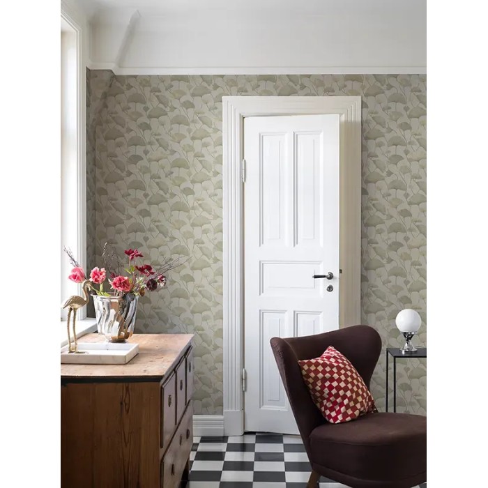 Borastapeter|Tapete Sophia kühlgrün beige gold|Modern