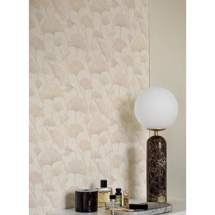 Papel pintado Sophia rosa y albaricoque con oro brillante - Borastapeter Swedish Grace 5531