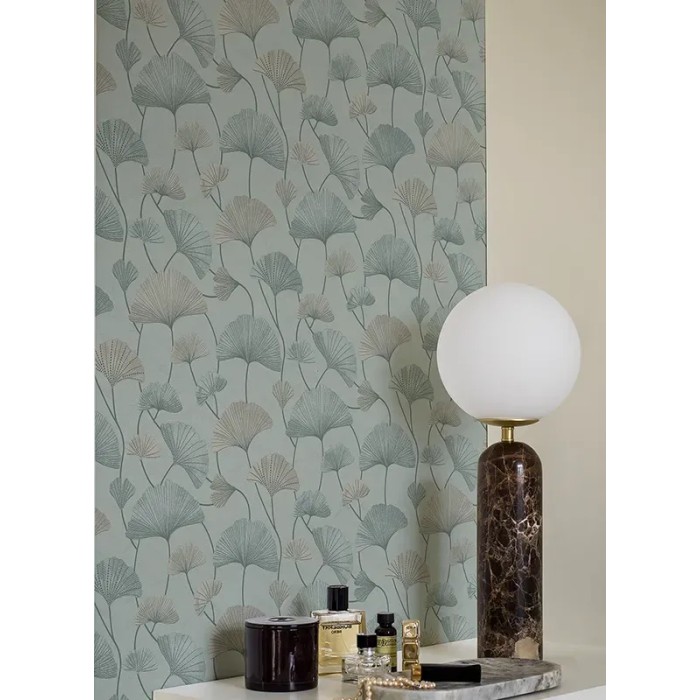 Borastapeter|Papier peint Sophia bleu clair turquoise argent|Moderne