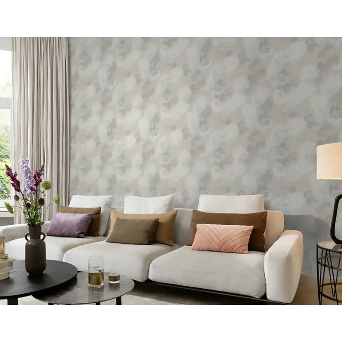 Papel pintado elegante cachemira gris - Rasch Indian Style 746426