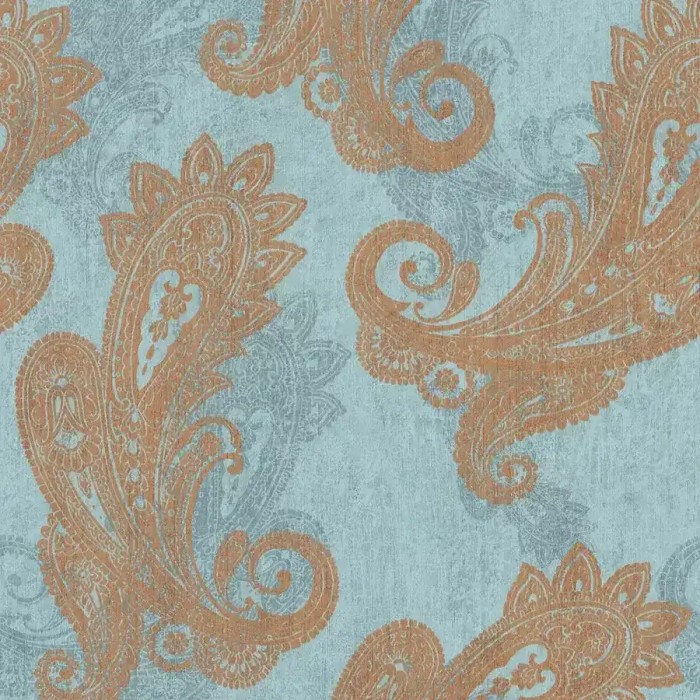 Rasch|Papel pintado estilo hindú cachemira azul dorado|Papel Pintado