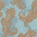 Rasch|Papier peint style hindou cachemire bleu doré|Papier Peint