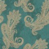 Rasch|Papier peint motifs cachemire vert doré|Damas