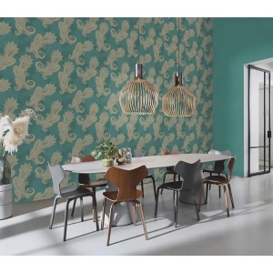 Rasch|Wallpaper classic black golden cashmere|Damask 2