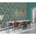 Rasch|Wallpaper golden green cashmere motifs|Damask