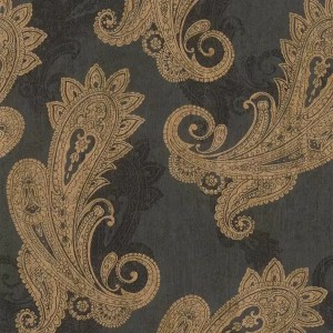 Rasch|Papel pintado motivos de cachemira verde dorado|Damasco