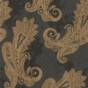 Rasch|Papier peint cachemire classique noir doré|Damas