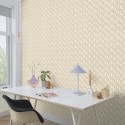 Rasch|Papier peint carrés et losanges 3D beige|Géométrique
