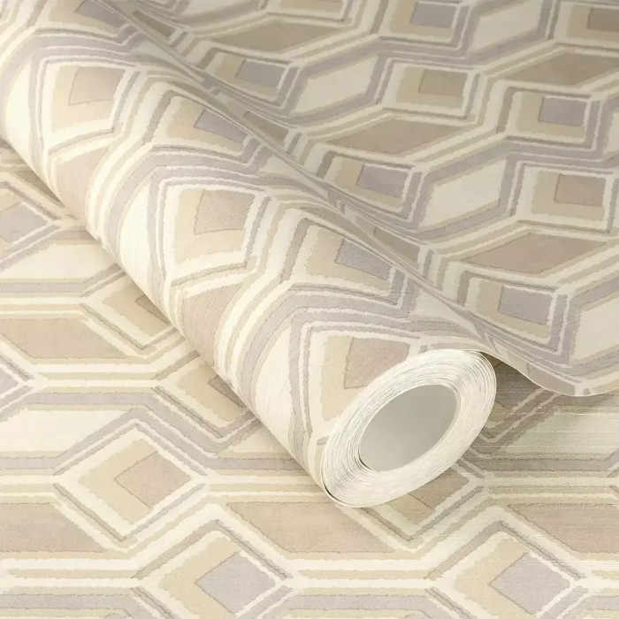 Papel pintado cuadros y rombos 3D beige - Rasch Indian Style 746518
