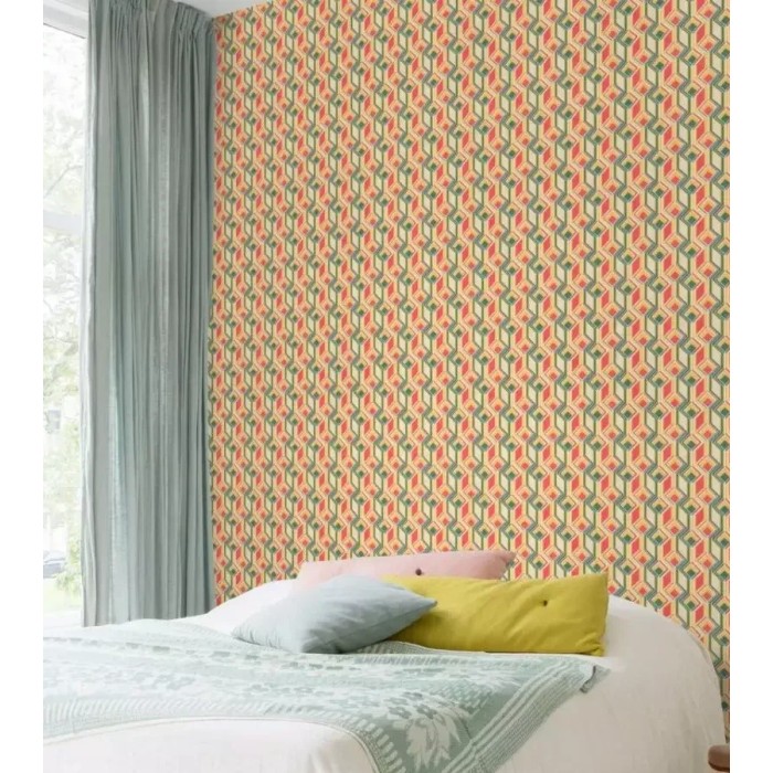 Rasch|Wallpaper 3D multicolor squares and diamonds|Retro