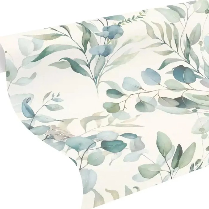 Rasch|Wallpaper floral branches with green leaves|Children's