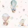 Rasch|Papel pintado infantil globos y animales blanco alegre|Infantil