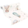 Rasch|Papel pintado infantil globos y animales blanco alegre|Infantil