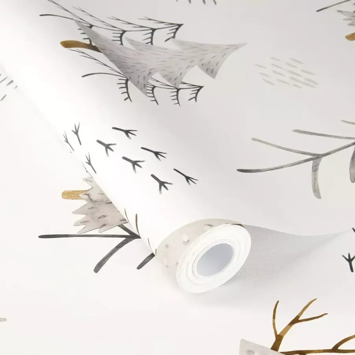 Rasch|Papier peint enfant sapins aquarelle tons pastel|Enfants