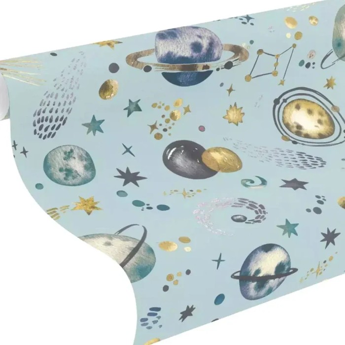 Rasch|Tapete Kinder Planeten blau Pastell Universum|Kindertapete