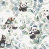 Rasch|Papel pintado infantil osos panda blanco y verde|Infantil