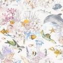 Rasch|Papier peint enfant animaux marins coraux blanc|Enfants