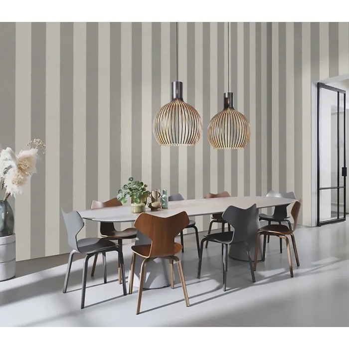 Rasch|Papel pintado rayas anchas para salón moderno|Rayas