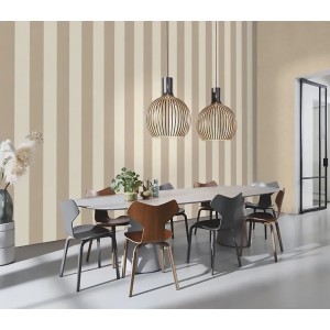 Caselio|Papier peint rayures salon marron clair|Rayures 2