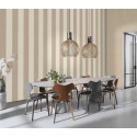 Rasch|Papel pintado rayas beige para salón comedor|Rayas