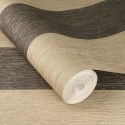 Rasch|Wallpaper modern wide golden black stripes|Stripes