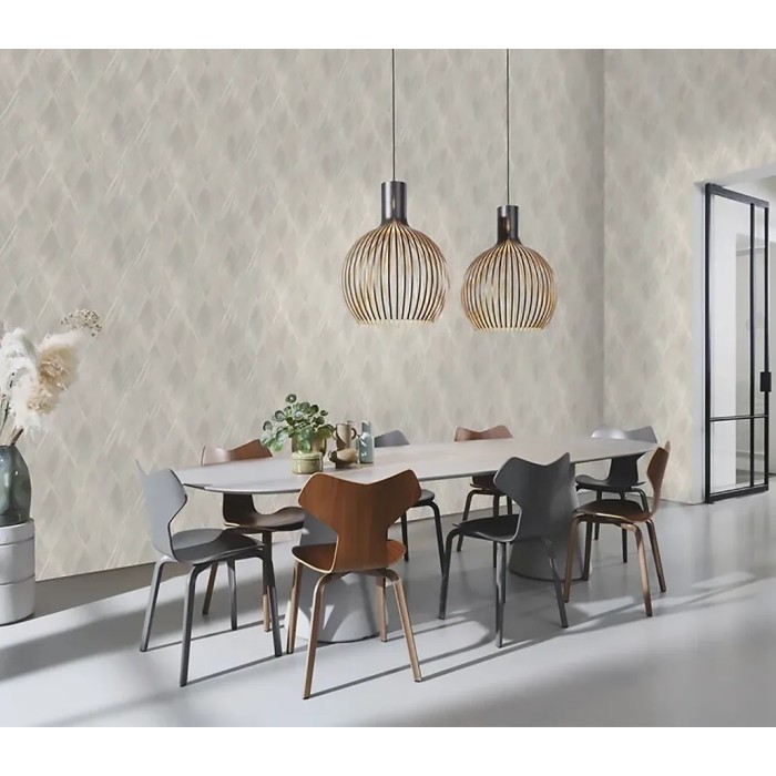 Papel pintado moderno de rombos gris - Rasch Perfecto VI 844115