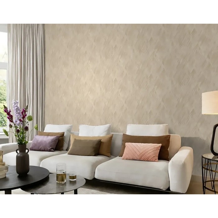 Rasch|Papier peint élégant pour salon losanges beige|Losanges