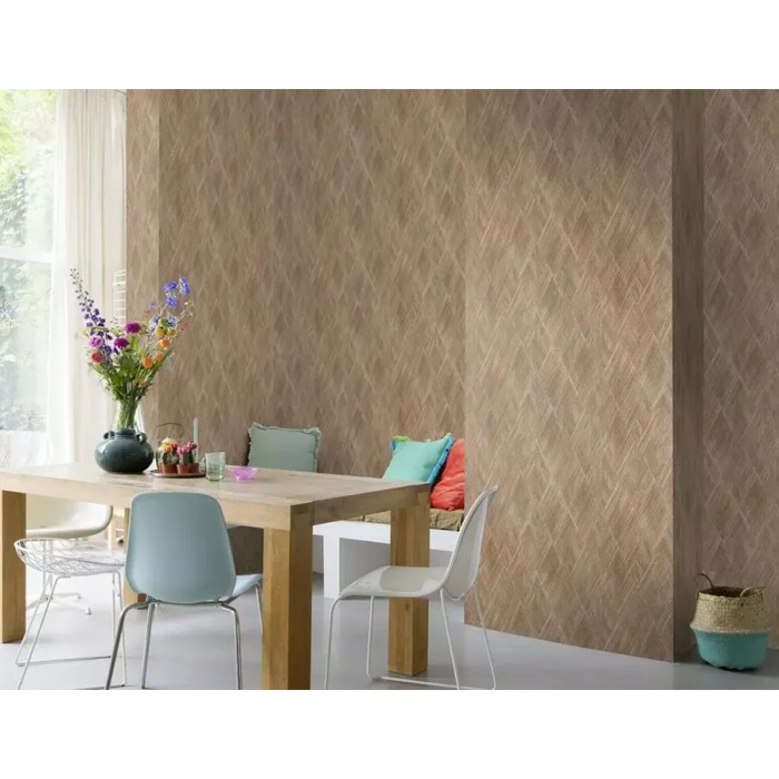 Rasch|Wallpaper brown tone diamonds|Rhombus
