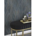 Rasch|Wallpaper modern blue golden diamond|Geometric