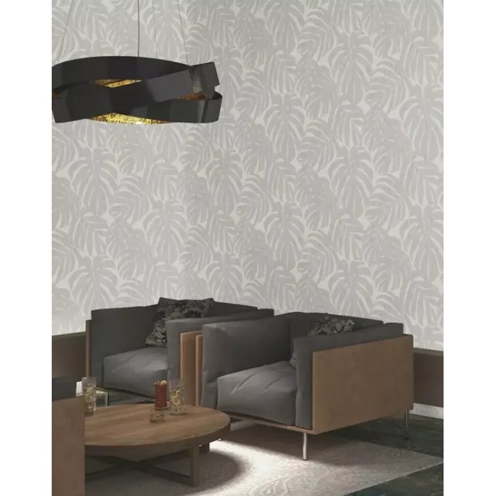 Rasch|Wallpaper floral monstera leaves gray|Wallpaper