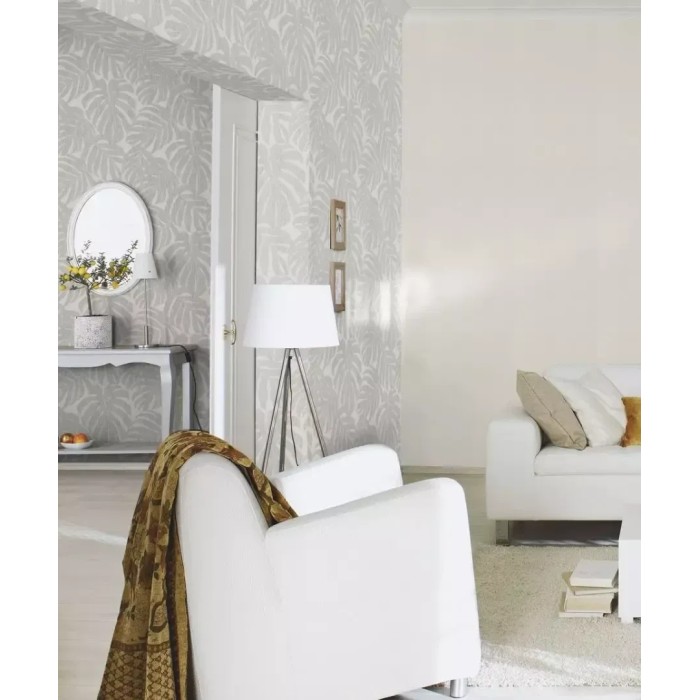 Rasch|Wallpaper floral monstera leaves gray|Wallpaper