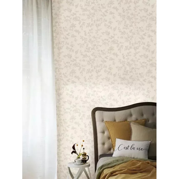 Rasch|Tapete zeitlos Blumen mit beige Blättern|Tapeten