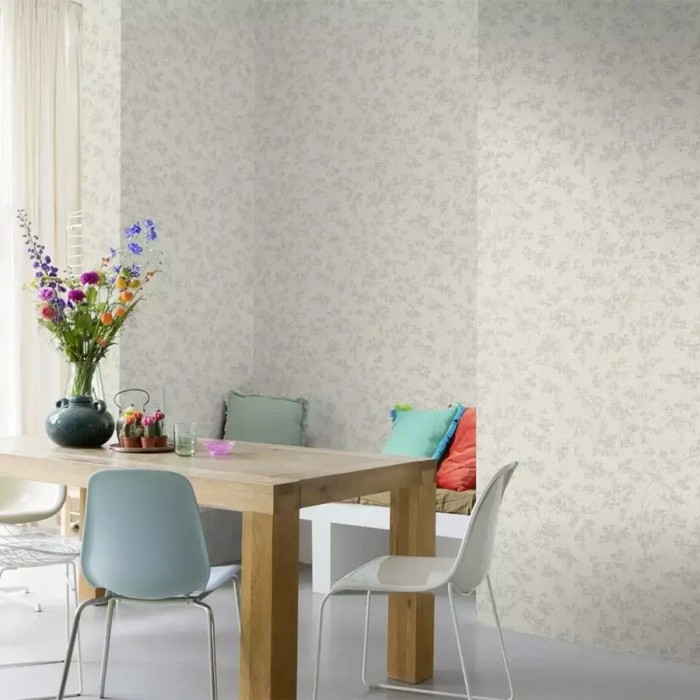 Rasch|Tapete Blumen mit grauen Blättern|Tapeten