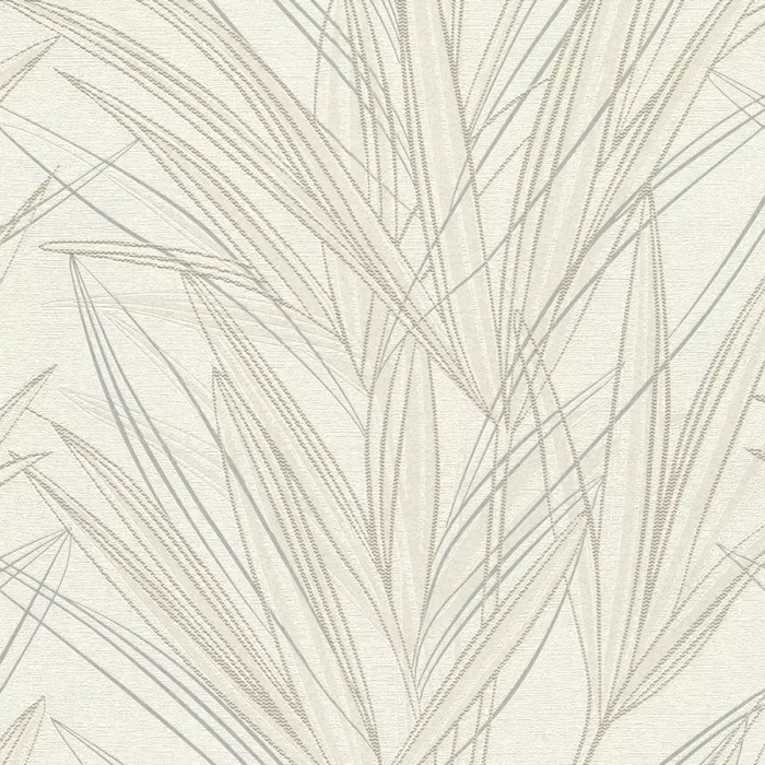 Rasch|Papel pintado floral moderno blanco plateado |Romántico