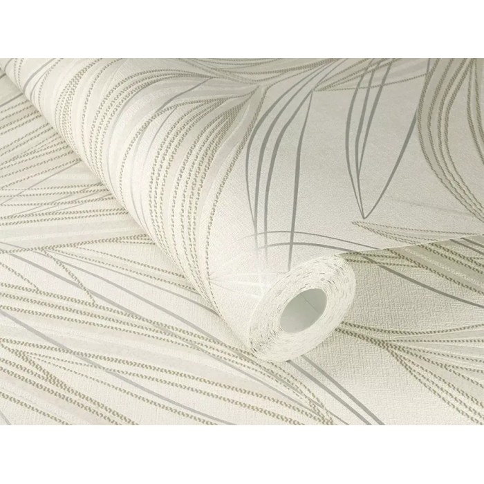 Rasch|Papier peint fleuri moderne blanc argenté|Romantique
