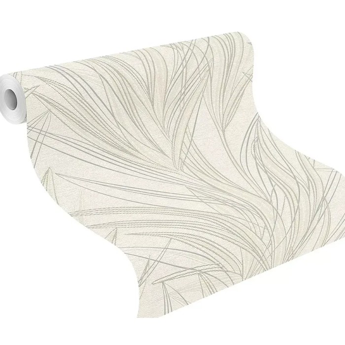 Rasch|Papier peint fleuri moderne blanc argenté|Romantique
