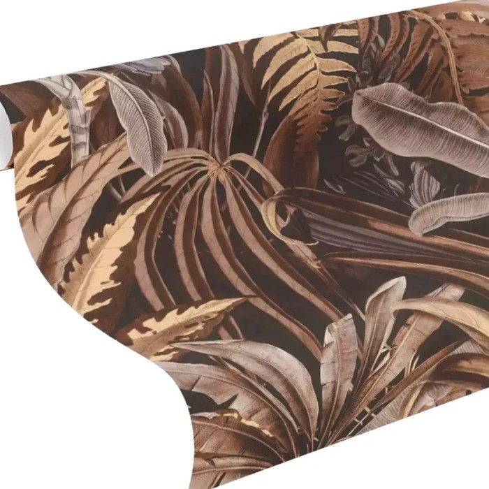 Rasch|Papel pintado urban jungle hojas banano marrón|Tropical