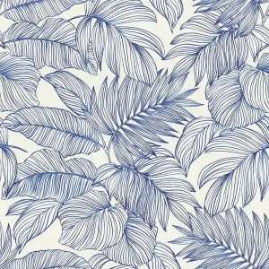 Rasch|Papier peint fleuri botanique minimaliste bleu vert|Papier Peint