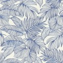 Rasch|Papier peint fleuri collage grandes feuilles bleues|Papier Peint