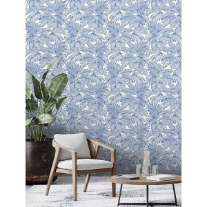 Rasch|Papier peint fleuri botanique minimaliste bleu vert|Papier Peint 2