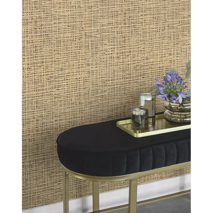 Rasch|Papier peint style japandi, osier naturel|Oriental