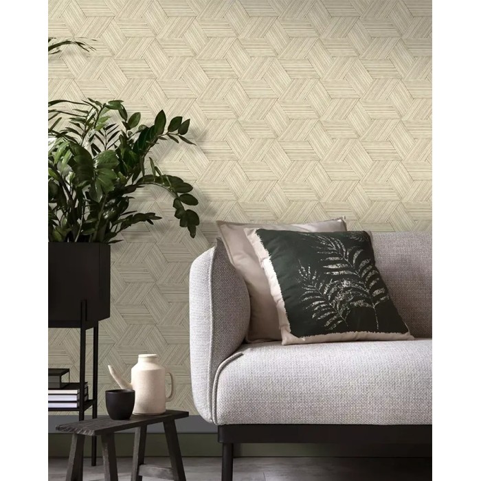 Rasch|Tapete japandi gewebte Weide beige|Holzimitat