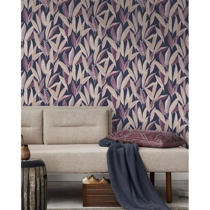 Rasch|Papel pintado floral moderno hojas multicolor|Papel Pintado