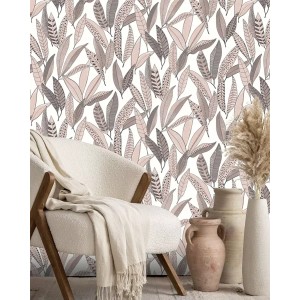 Caselio|Watercolor wallpaper with blue and beige forest|Floral 2