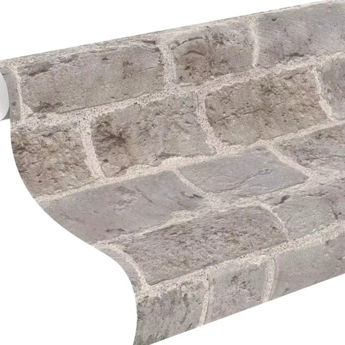 Rasch|Tapete graue und braune Ziegel|Ziegelimitat