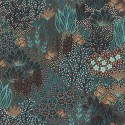 Papel pintado floral moderno jardín turquesa - Rasch Symphony 866018