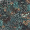 Papel pintado floral moderno jardín turquesa - Rasch Symphony 866018