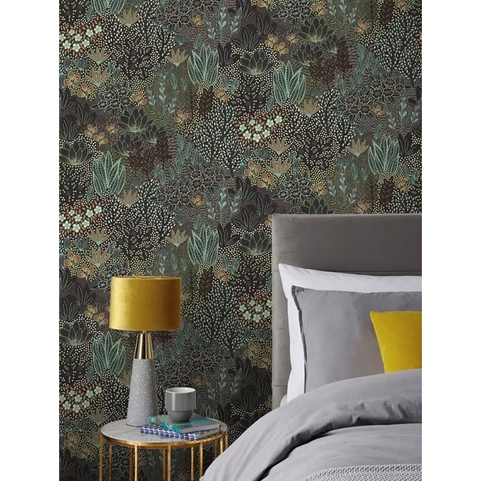 Rasch|Papier peint fleuri moderne jardin turquoise|Papier Peint