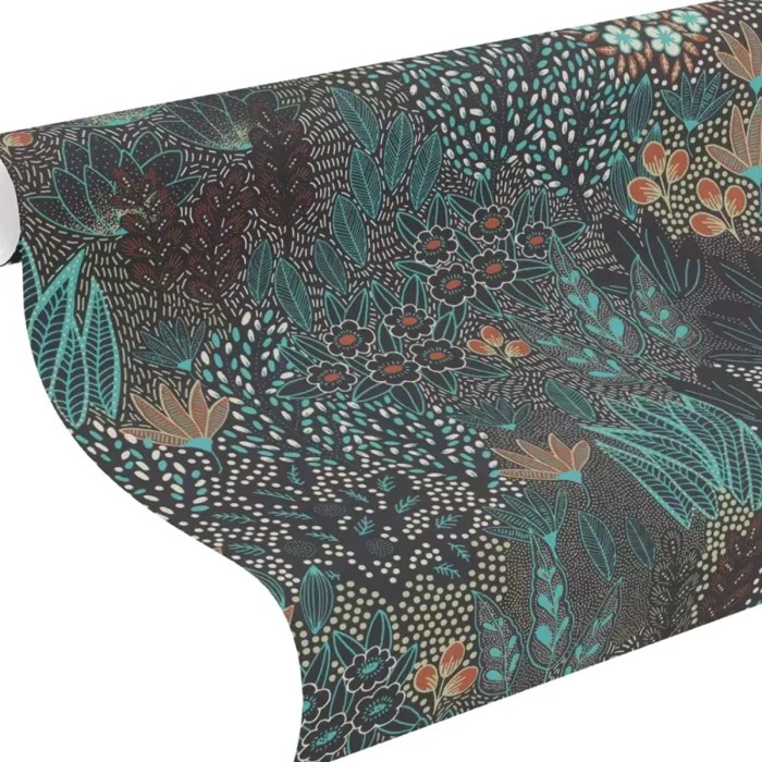 Rasch|Papier peint fleuri moderne jardin turquoise|Papier Peint