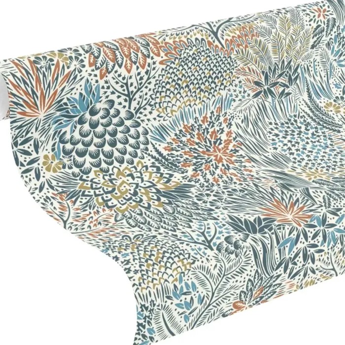 Rasch|Papier peint fleuri forêt multicolore|Papier Peint